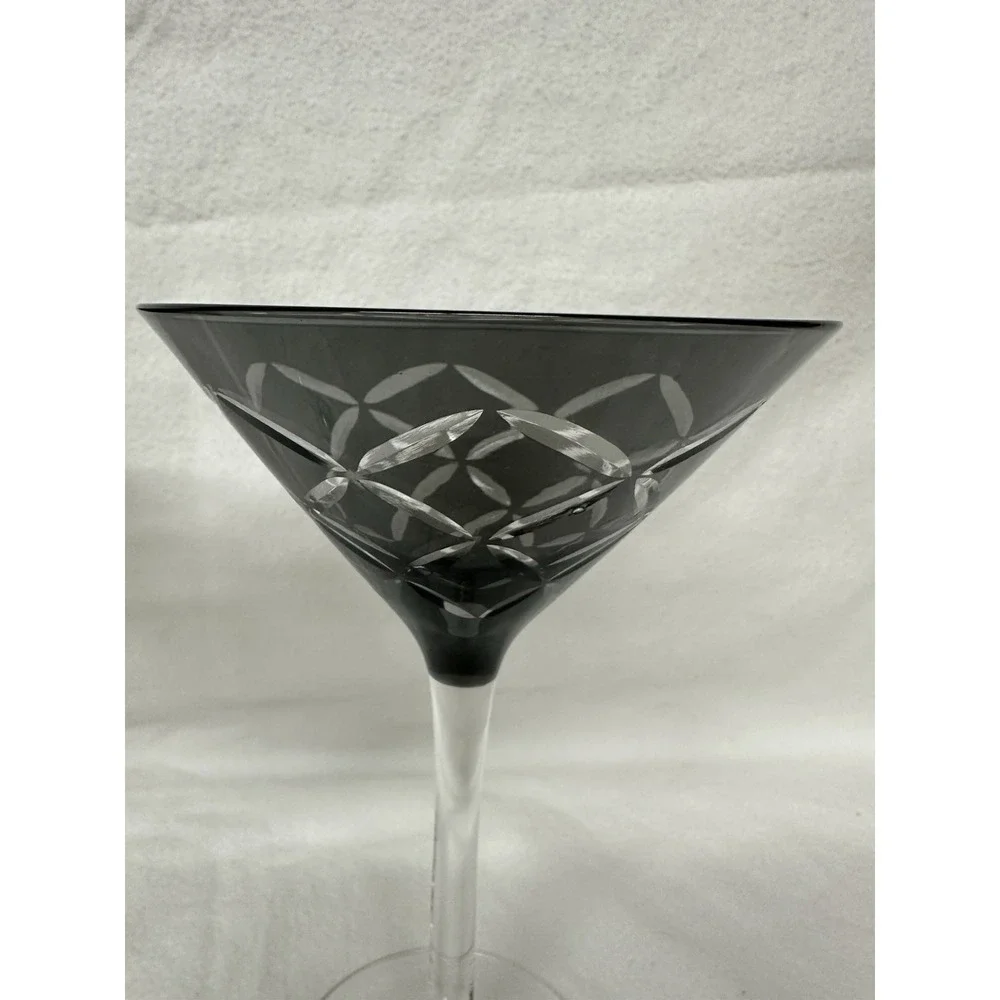 Gray Cut To Clear Martini Glasses 7